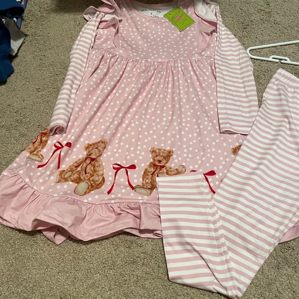 Pink Teddy Bear Kids Pajamas
